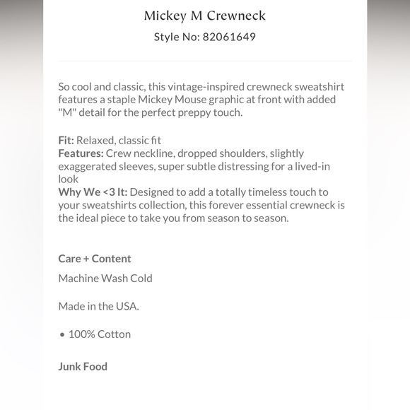 Free people junk food Mickey Mouse size small sweatshirt - Picture 2 of 4